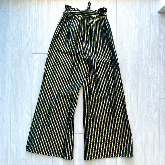 ASOS Petite Gold Metallic Stripe Bandeau Tube Top with Paper-bag High Waist Pant - Picture 10 of 15